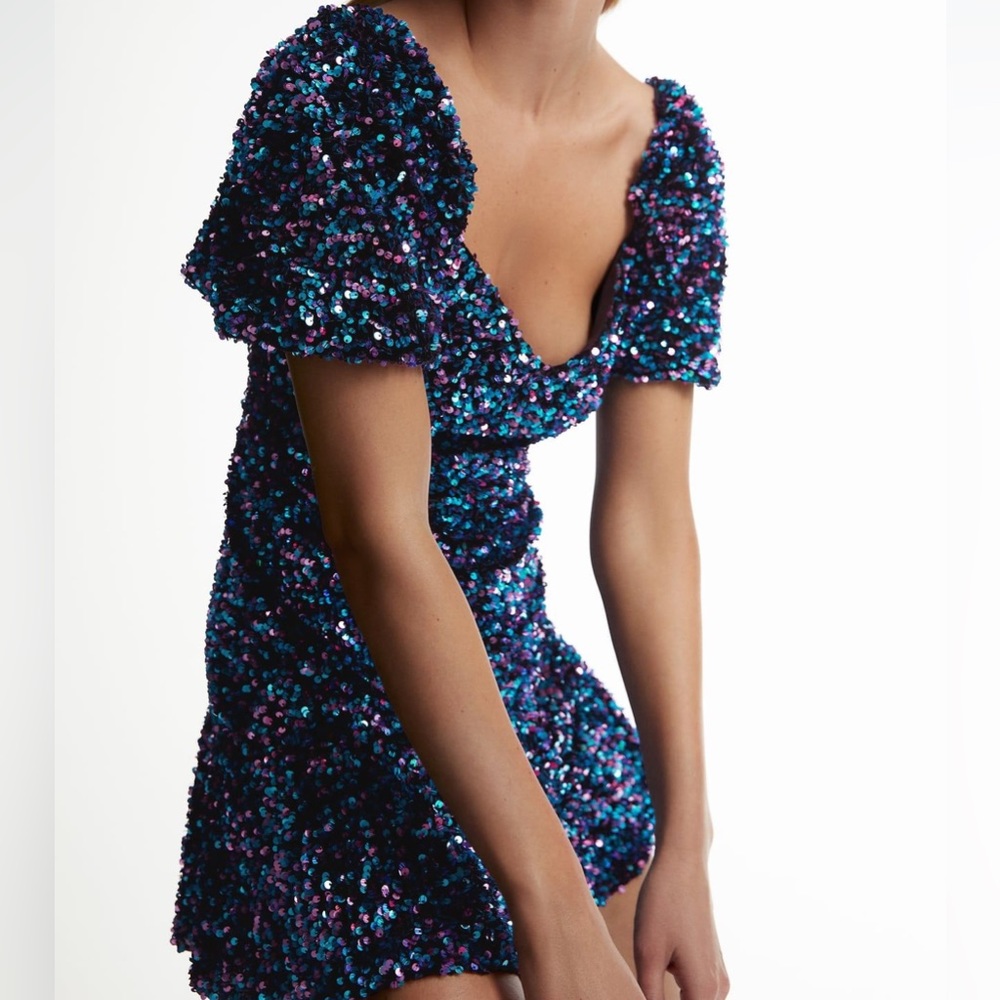 ZARA multicolored sequin mini dress